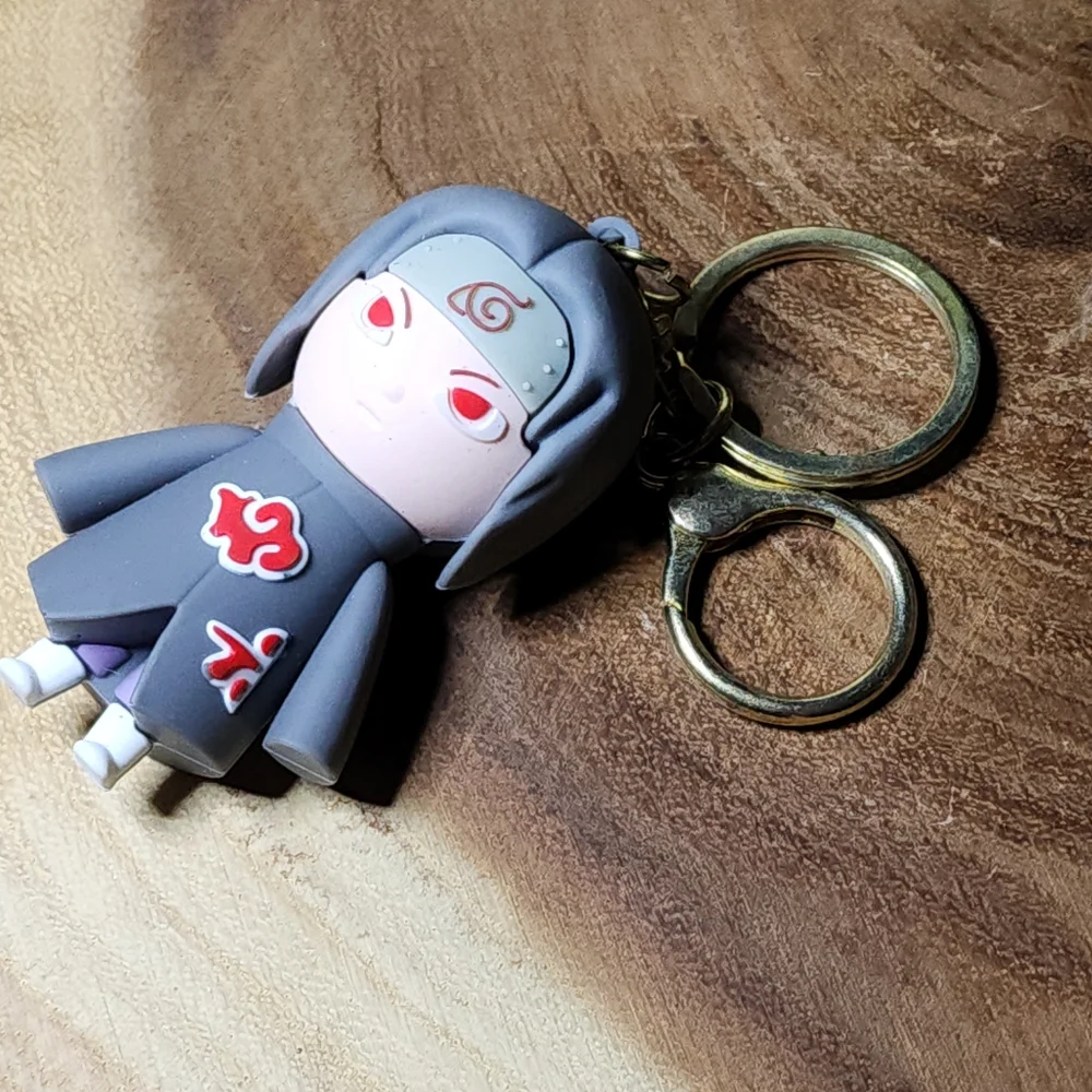 Naruto Anime Figure Keychain Key Ring (Gray-Itachi Uchiha)
